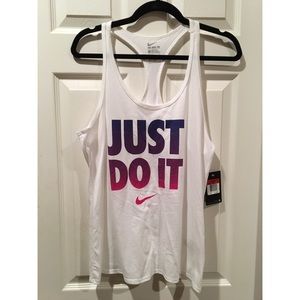 NWT Nike ‘Just Do It’ Ombre White Racerback Tank